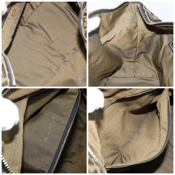 FENDI Zucca Canvas Hand Bag Black Brown Auth 141927 - Picture 15 of 16